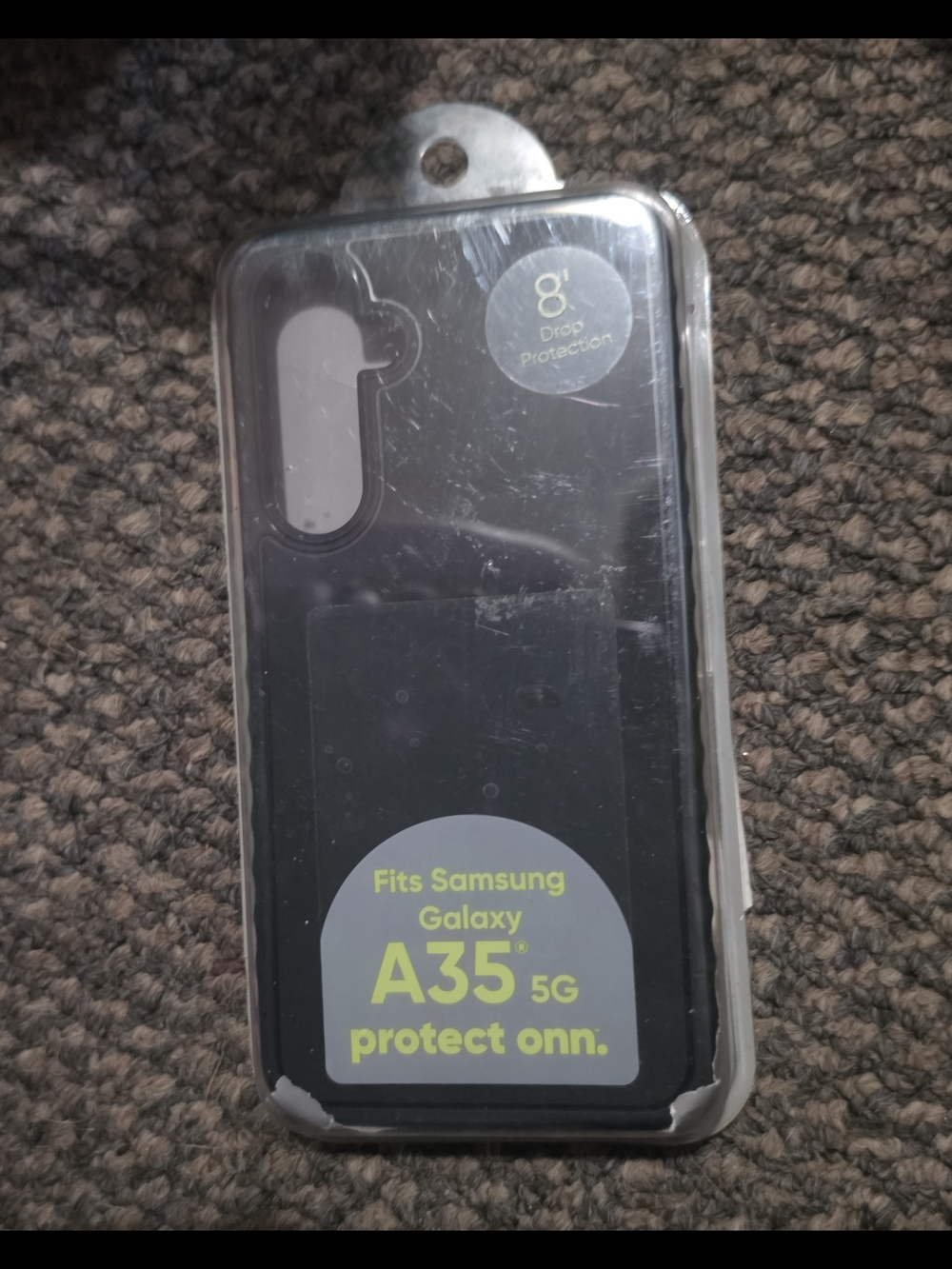 onn. Black Protective Case for Samsung Galaxy A35 5G - 8' Drop Protection